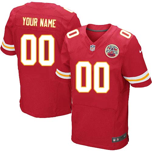 Nike Kansas City Chiefs Customized Red Stitched Elite Men's NFL Jersey - Click Image to Close